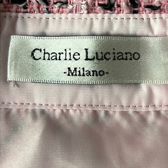 Charlie Luciano Milano Tweed Shirt Jacket Pink Size Small - Picture 13 of 16